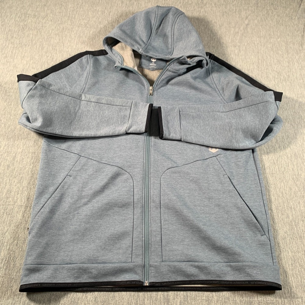 Under Armour Jacket Menss XL‎ Blue Full Zip Athletic Celliant Fleece Hoodie
